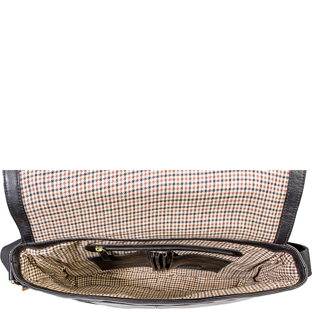 William Horizontal 15" laptopkompatibel axelväska i läder
