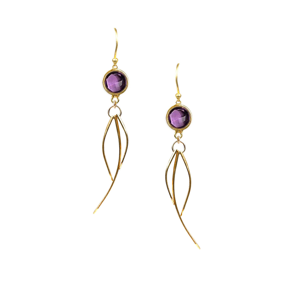 Pendientes colgantes de amatista