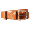 34 Mm Antique Buckle Leather Belt Tawny