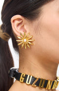 Astra Flower Clip-On Golden Vintage Earrings