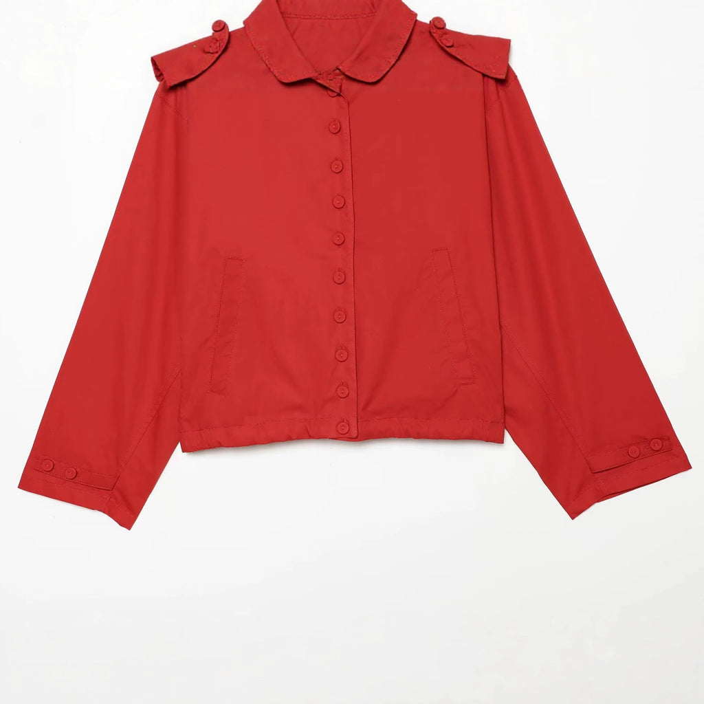 Single button long sleeved lapel jacket
