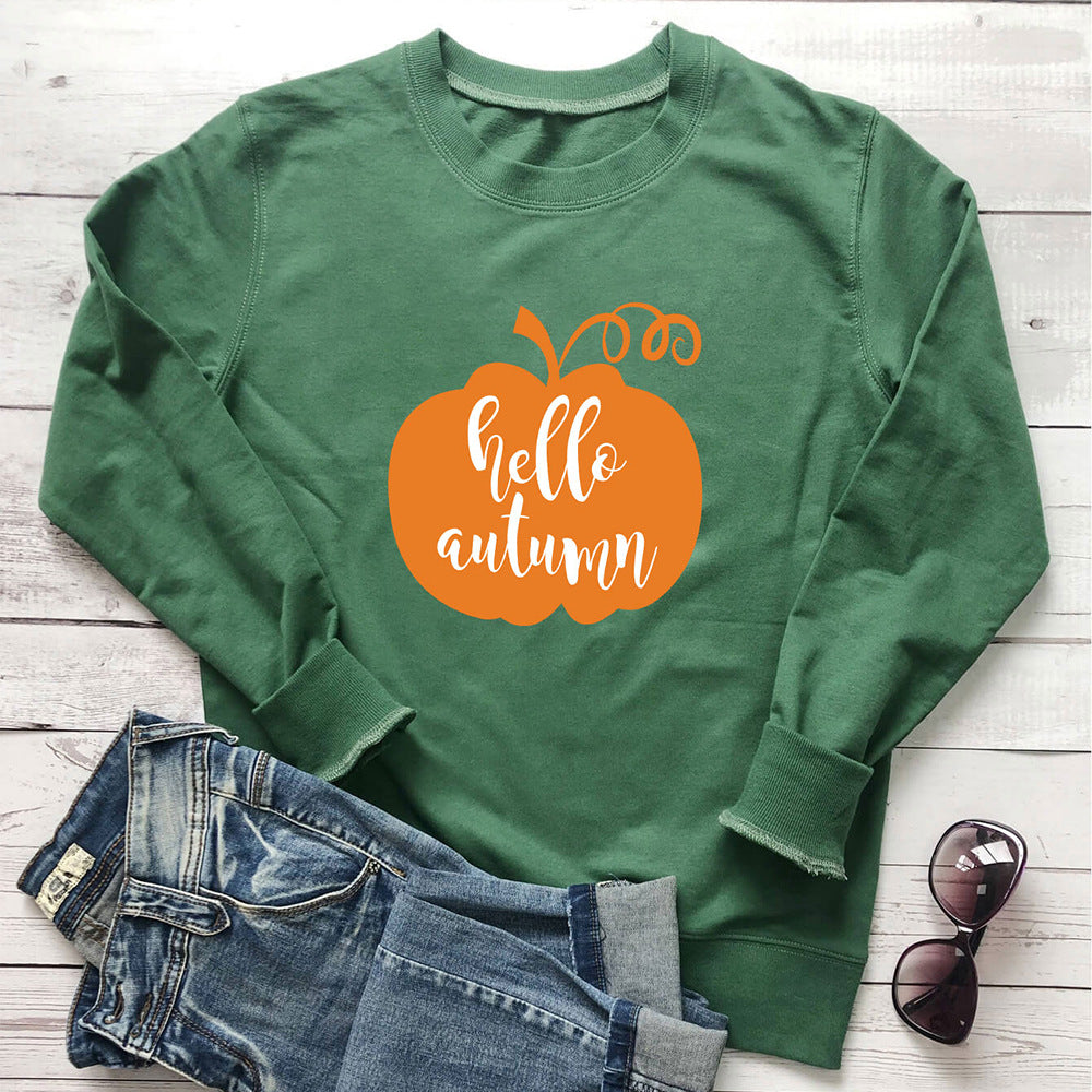 Sweat-shirt imprimé à col rond et manches longues