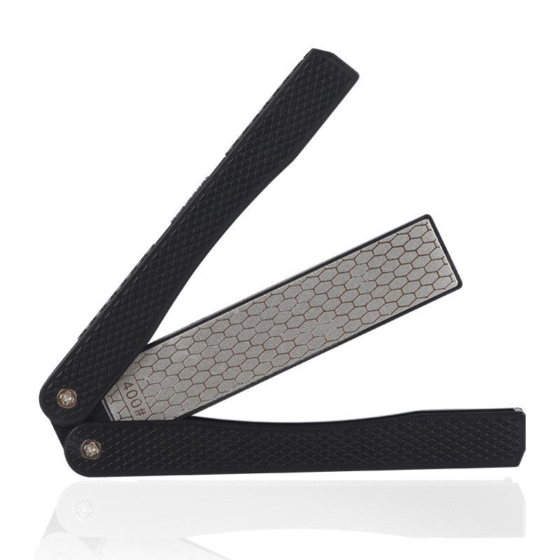 Affûteur de couteau de poche pliable - Pierre à aiguiser diamantée double grain, compact pour le camping et la randonnée