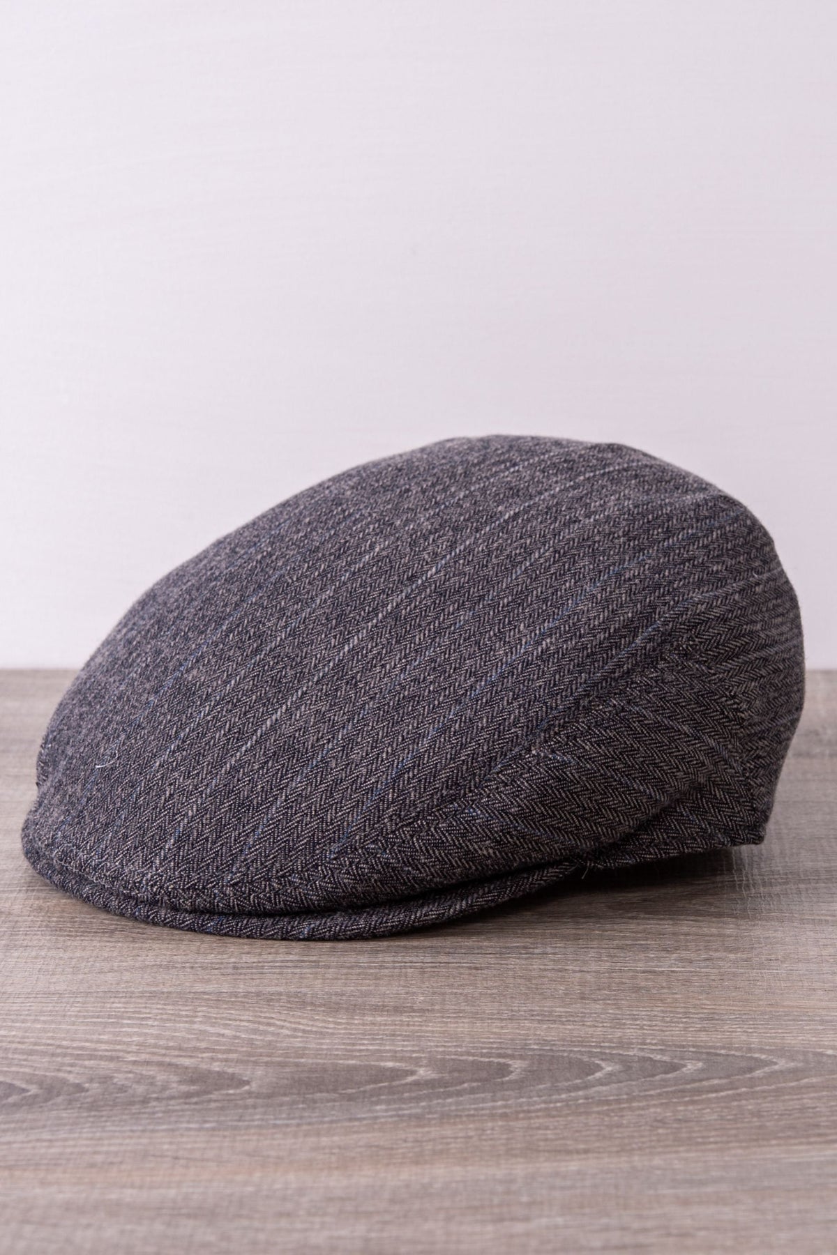 Gorra plana gris de espiga - Lana, otoño invierno
