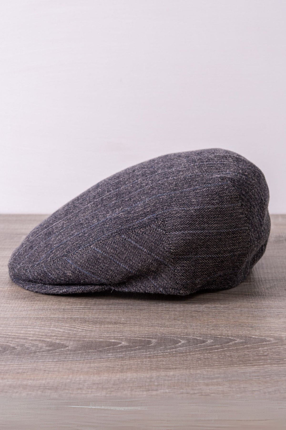 Gorra plana gris de espiga - Lana, otoño invierno