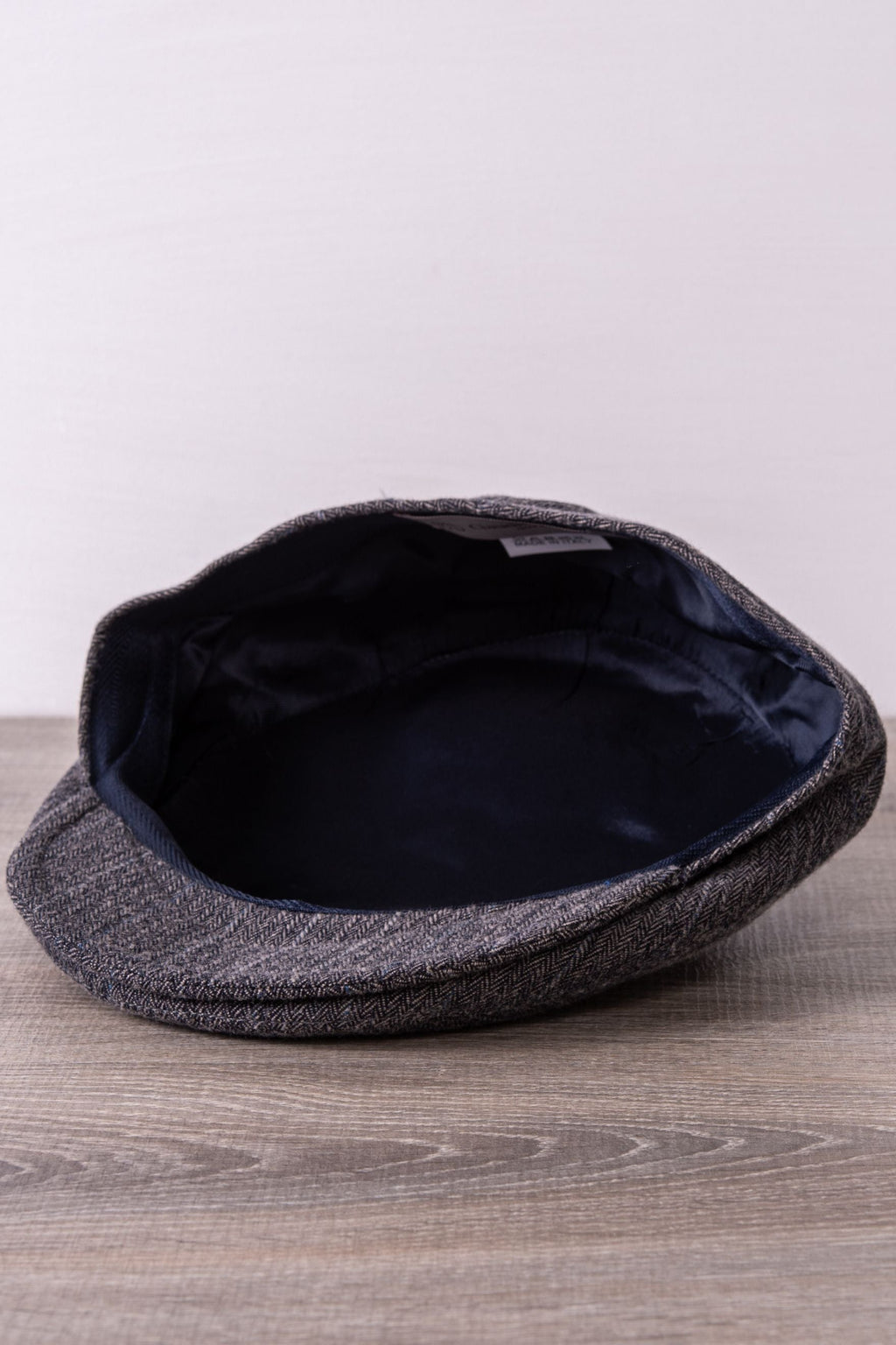 Herringbone Gray Flat Cap - Wool, Autumn Winter
