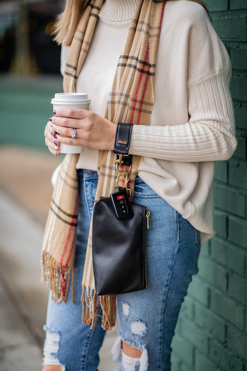 Classic Black Vegan Leather WRISTLET SET