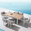 Borromeo 4-8 Person Teak Outdoor Patio Dining Set With Cushion