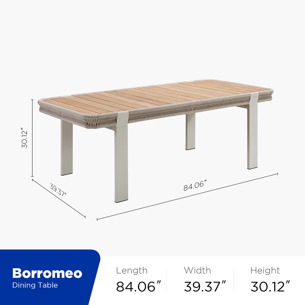 Borromeo 4-8 Person Teak Outdoor Patio Dining Set With Cushion