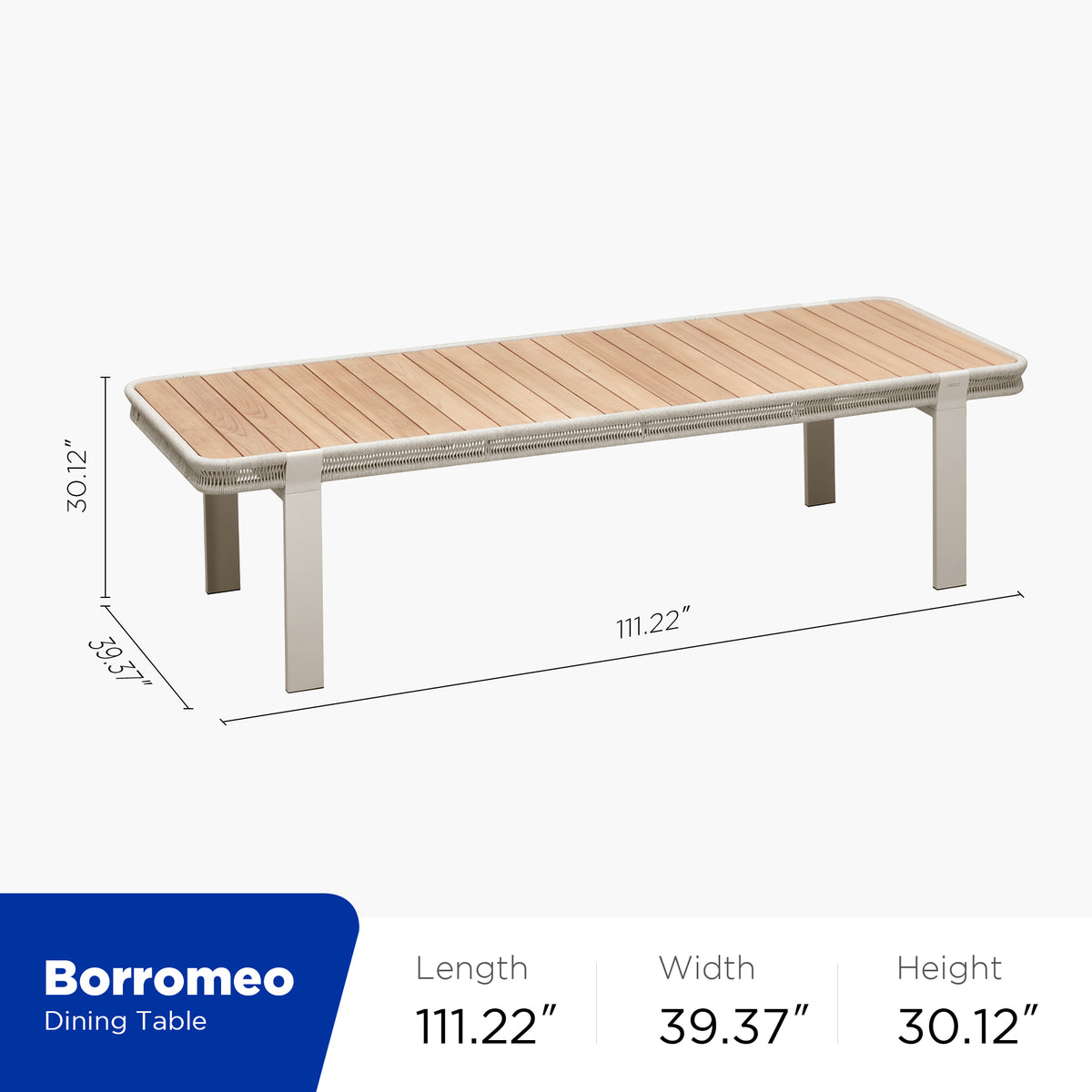 Borromeo 4-8 Person Teak Outdoor Patio Dining Set With Cushion