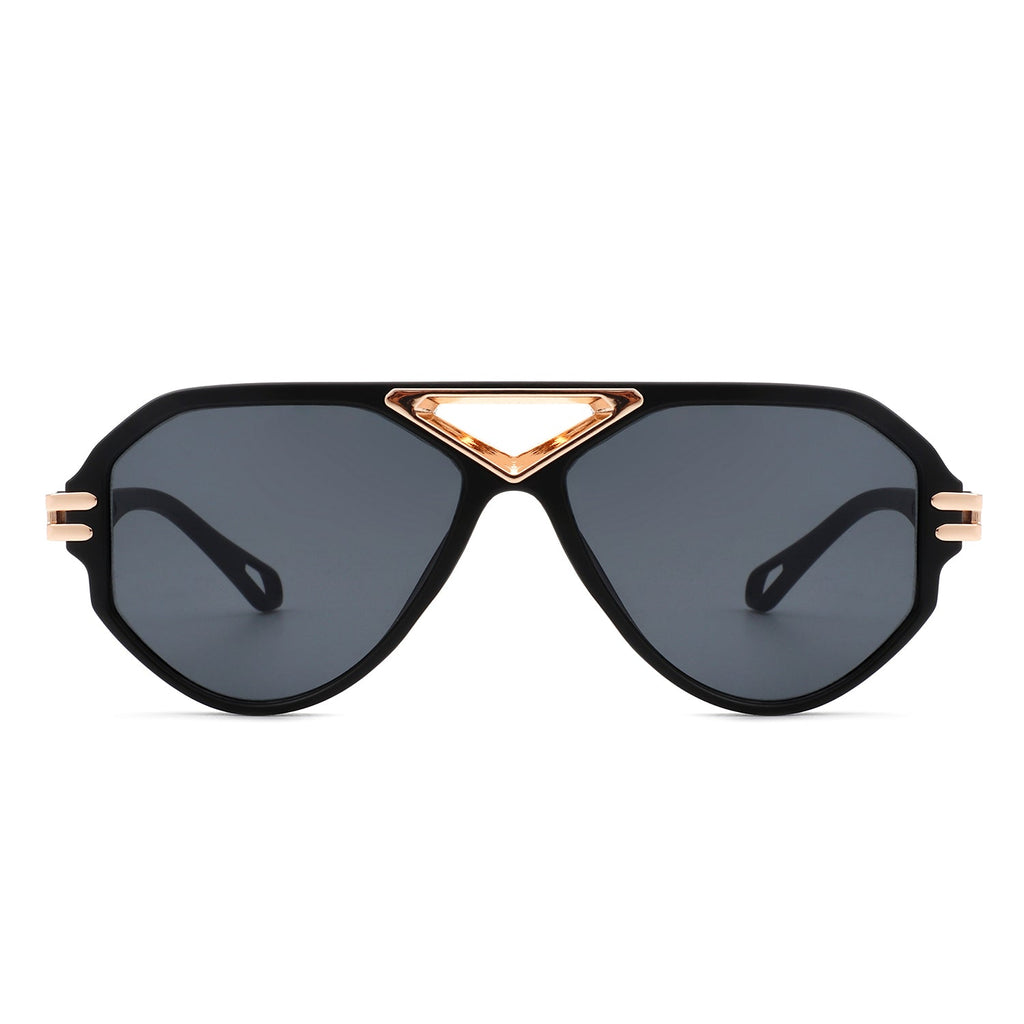 Unityth – Geometryczne, retro, okrągłe okulary przeciwsłoneczne w stylu vintage typu aviator