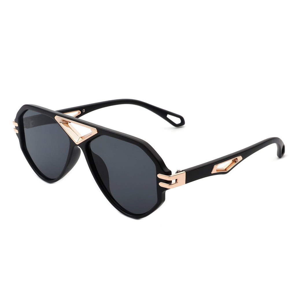 Unityth – Geometryczne, retro, okrągłe okulary przeciwsłoneczne w stylu vintage typu aviator