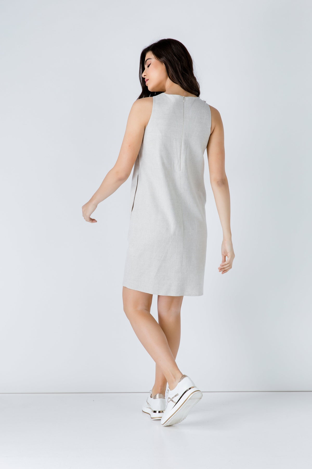 Linen Sleeveless Sack Dress