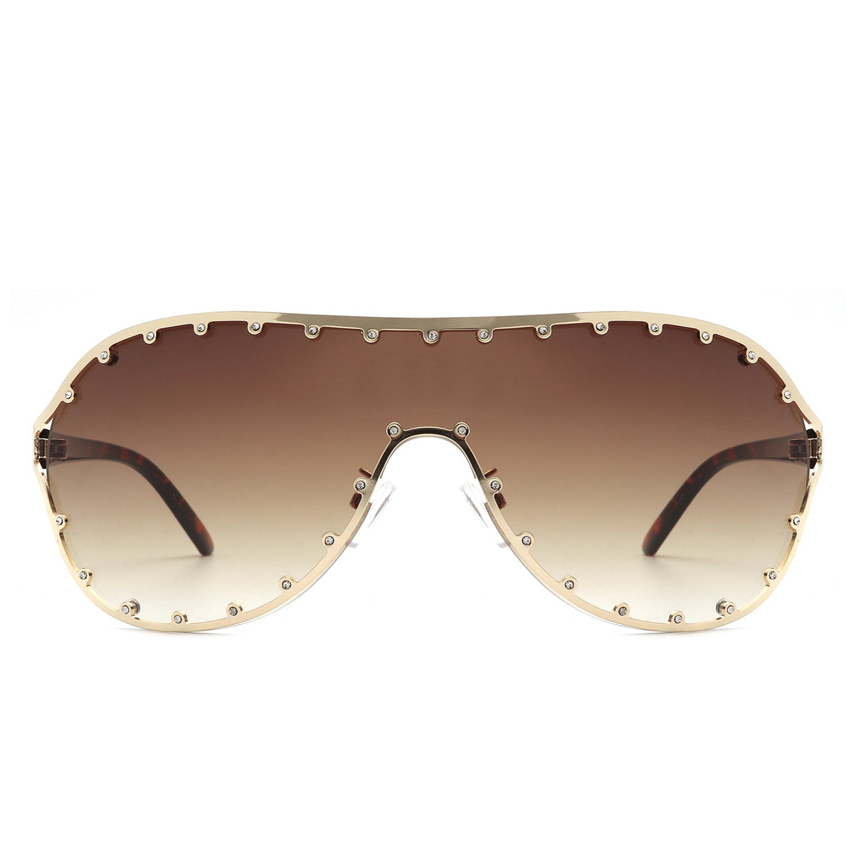 Evanesce - Oversized Aviator Rhinestone Design Women's Sunglasses