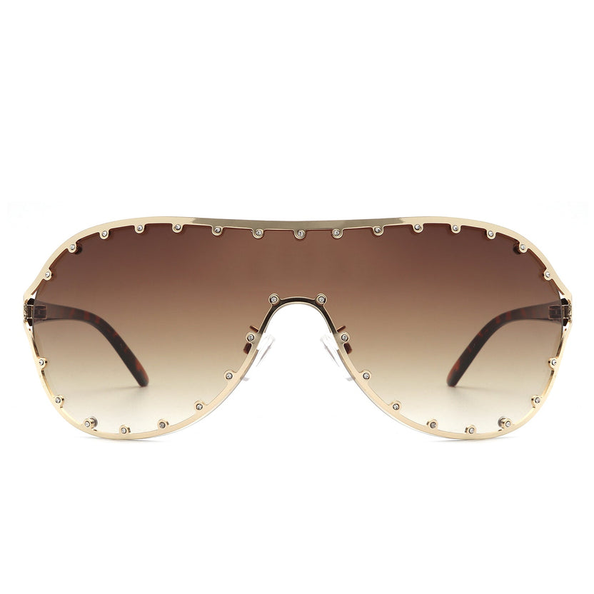 Evanesce – Übergroße Flieger-Sonnenbrille für Damen mit Strass-Design