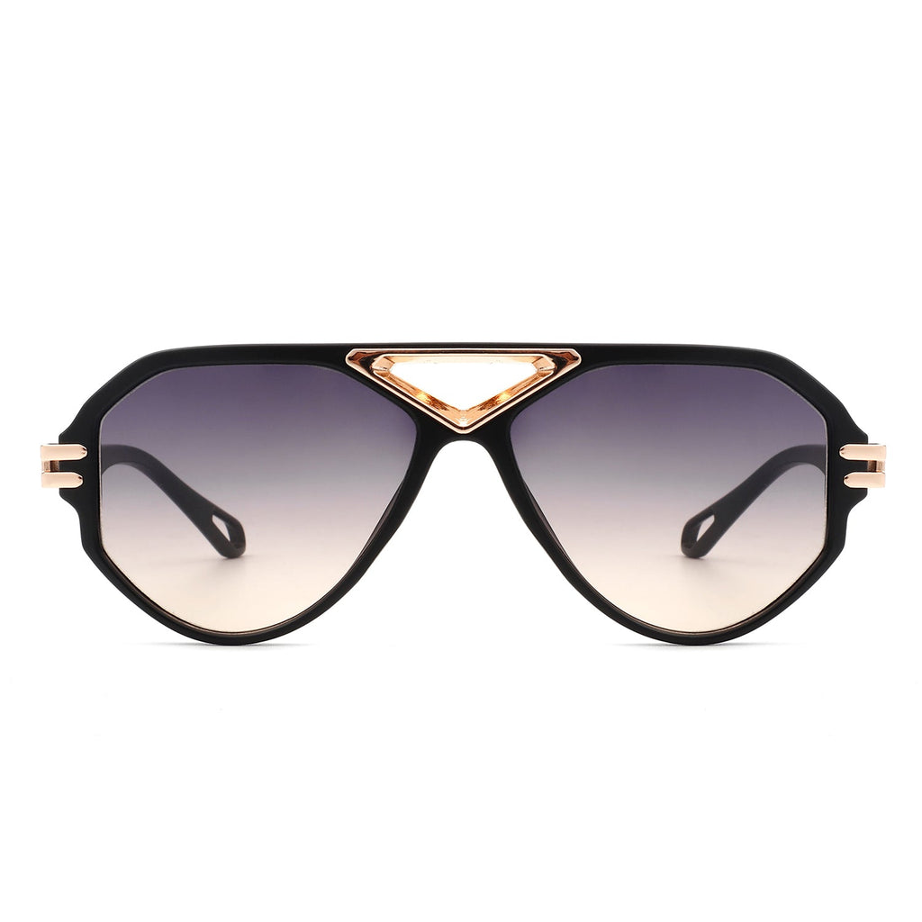 Unityth – Geometryczne, retro, okrągłe okulary przeciwsłoneczne w stylu vintage typu aviator