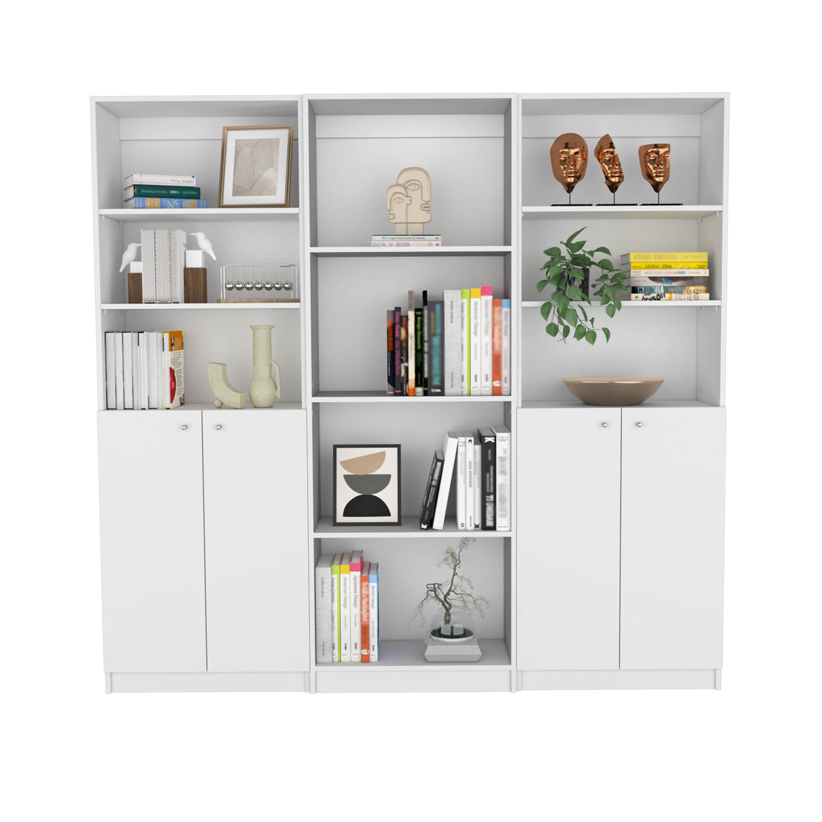 Emery 3 Piece Living Room Set, White