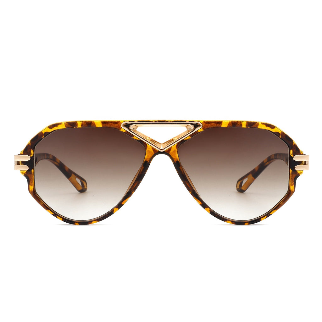 Unityth – Geometryczne, retro, okrągłe okulary przeciwsłoneczne w stylu vintage typu aviator