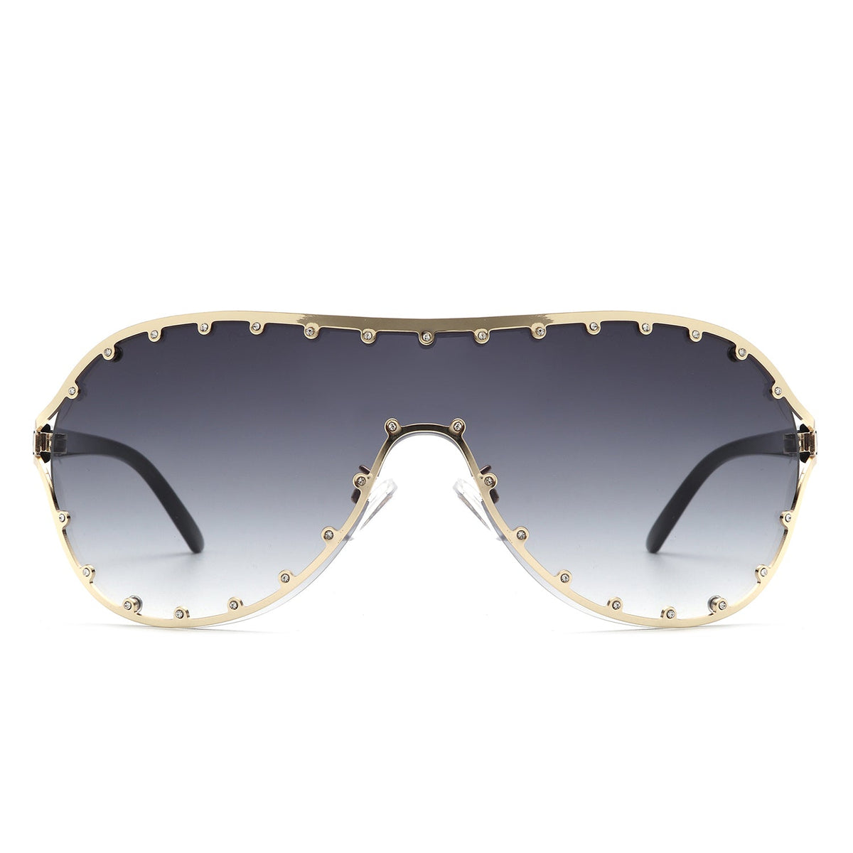 Evanesce - Oversized Aviator Rhinestone Design Women's Sunglasses