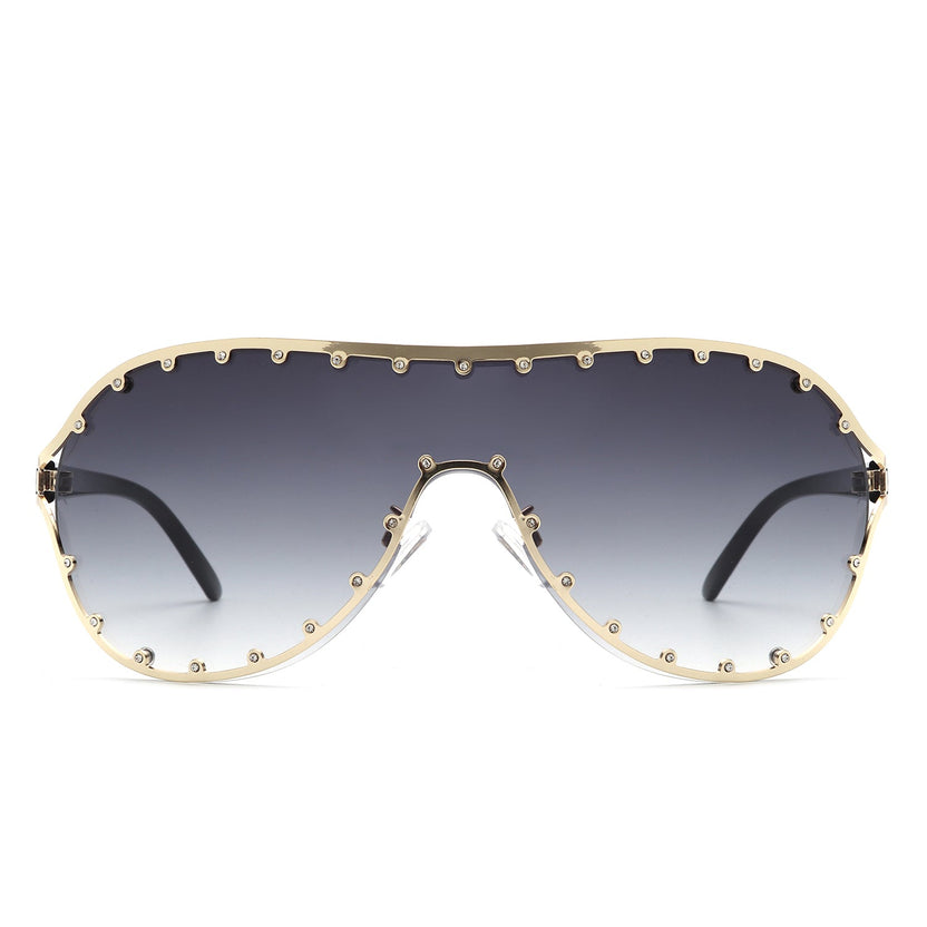 Evanesce – Übergroße Flieger-Sonnenbrille für Damen mit Strass-Design