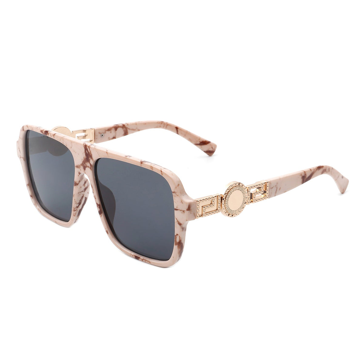 Violetra - Lunettes de soleil vintage style aviateur carré rétro à sommet plat