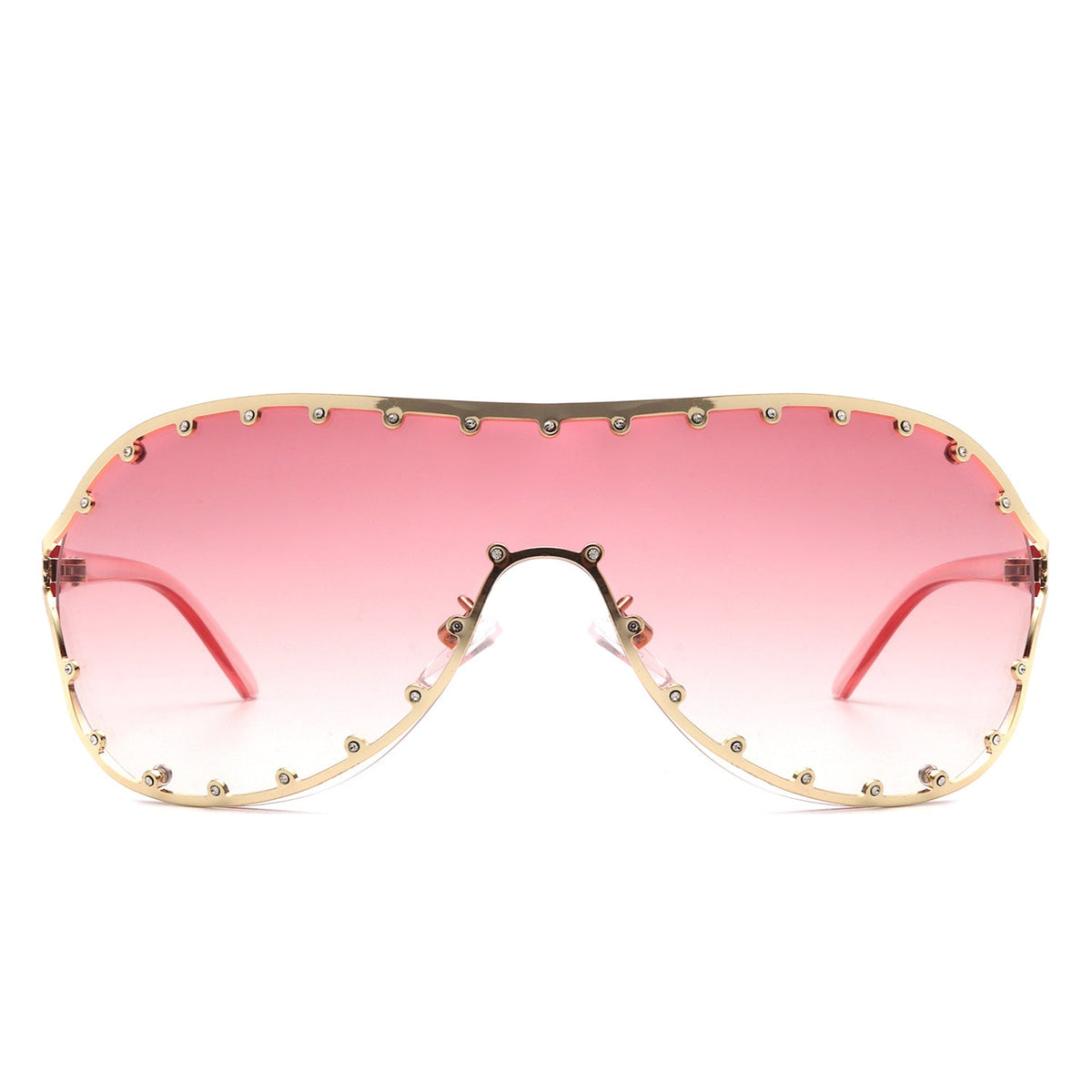 Evanesce - Oversized Aviator Rhinestone Design Women's Sunglasses