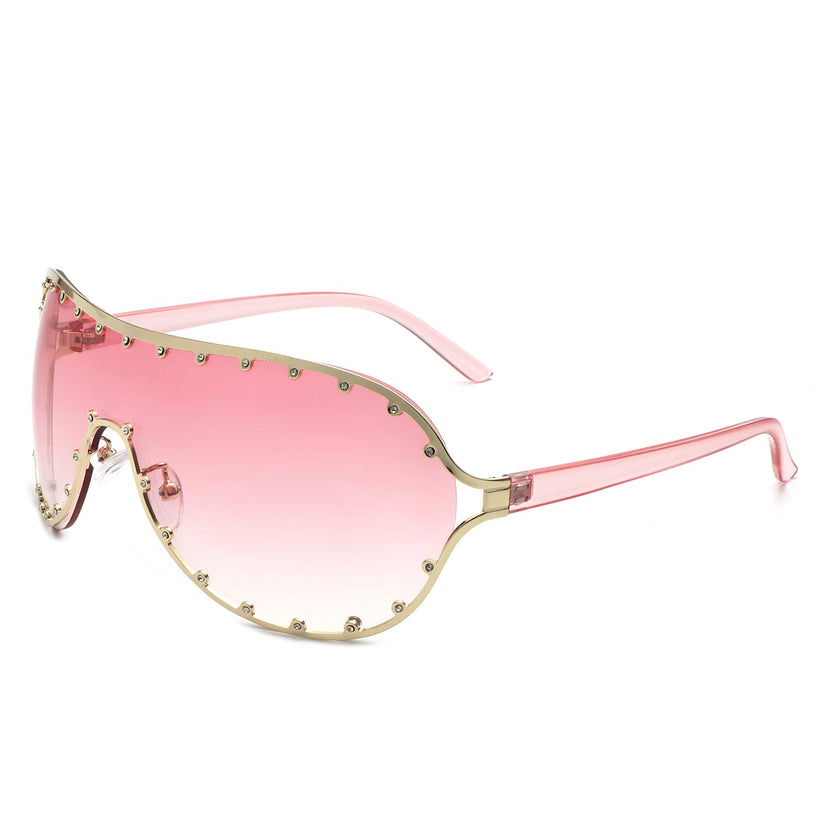 Evanesce – Übergroße Flieger-Sonnenbrille für Damen mit Strass-Design