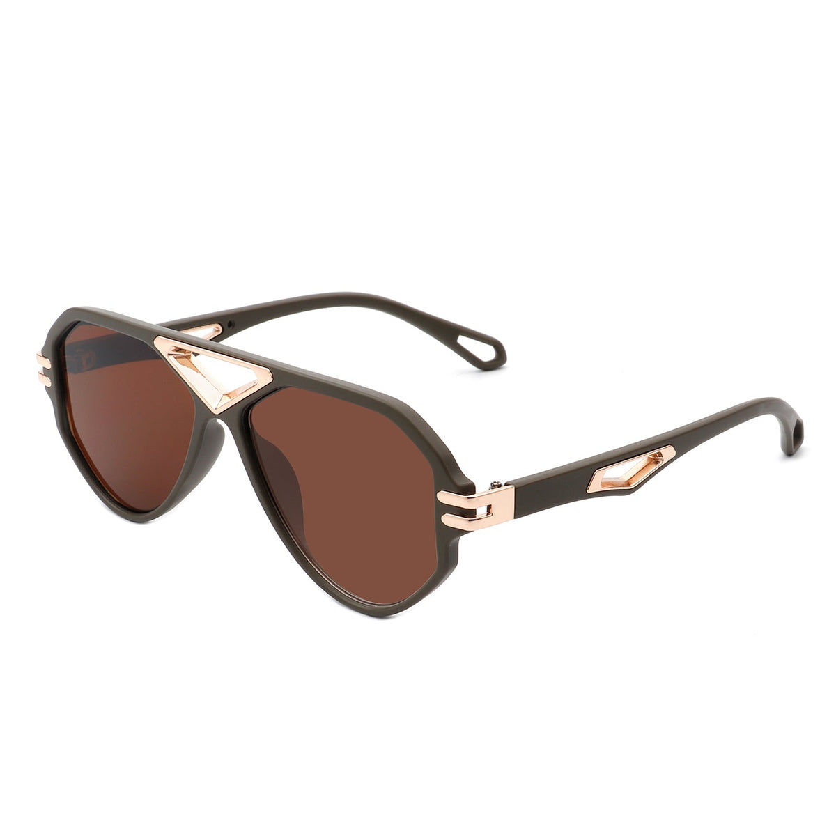 Unityth – Geometryczne, retro, okrągłe okulary przeciwsłoneczne w stylu vintage typu aviator