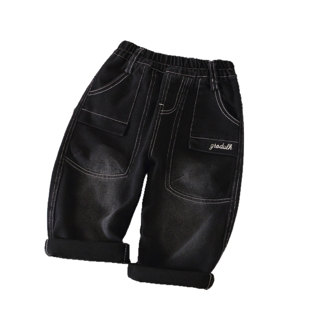 Pojkbyxor i cargomodell i denim