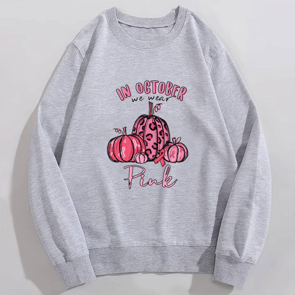 Round neck printed hoodie