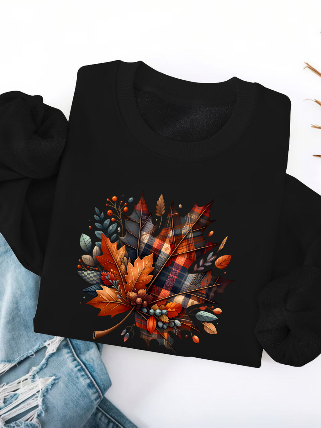 Round neck fleece hoodie