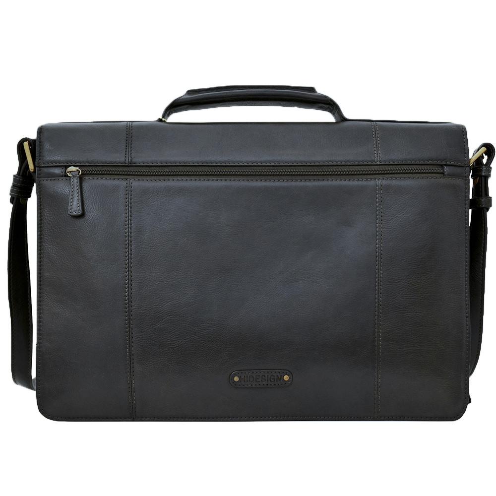 Maletín para portátil de cuero Charles Double Gusset de 17"