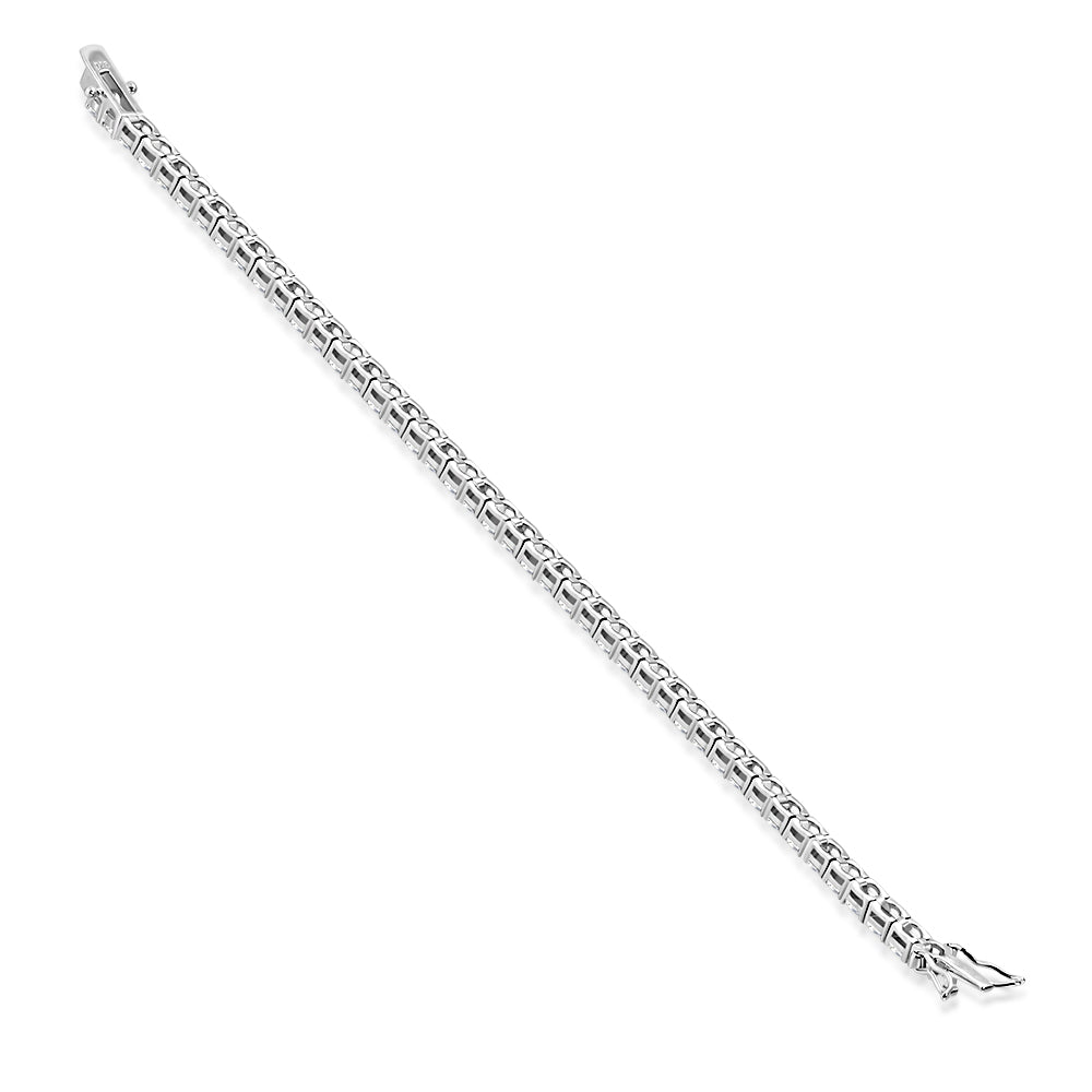 Bransoletka typu tenisowa ze srebra wysokiej próby z białymi cyrkoniami, szerokość 3 mm, długość 18 cm