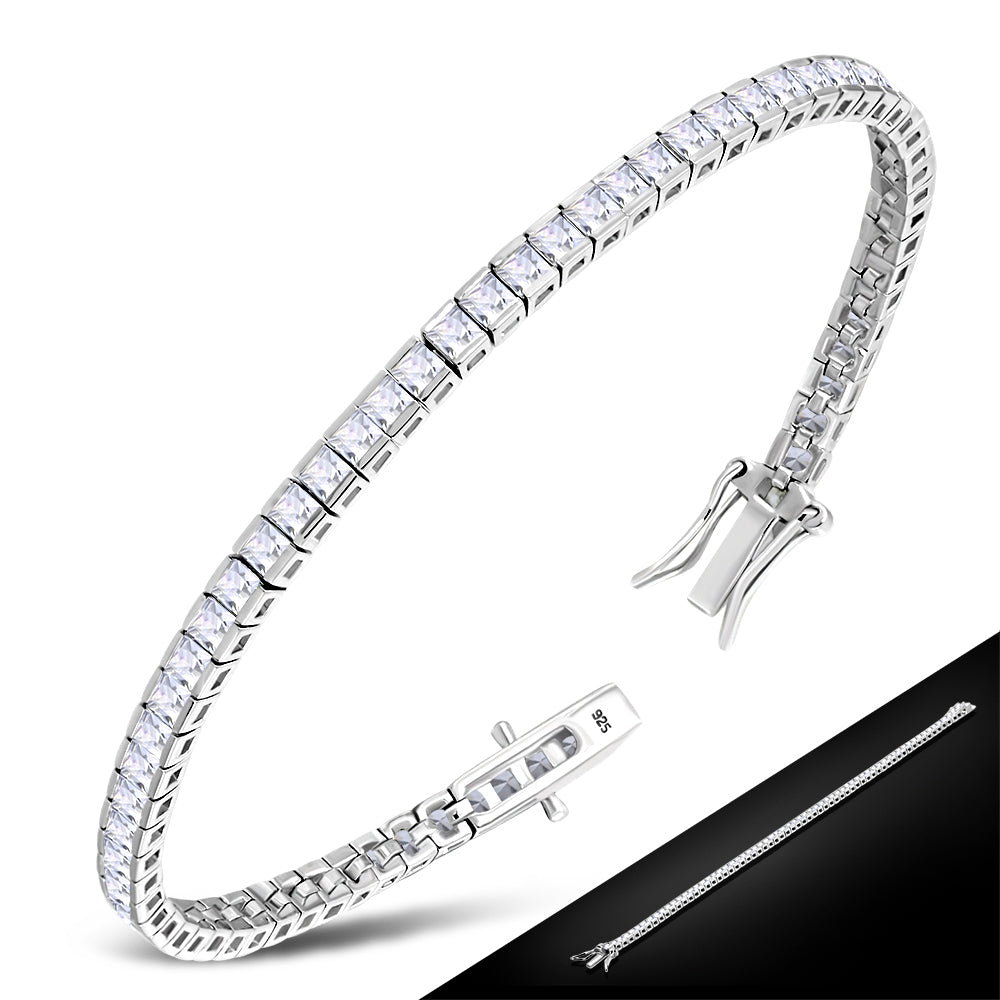 5mm Wide 18cm Long  | White CZ Sterling Silver Tennis Bracelet
