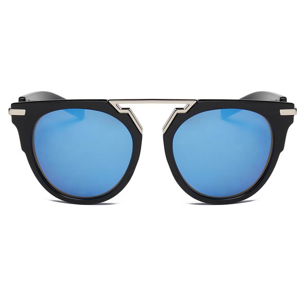 HANOVER | Okulary przeciwsłoneczne unisex z okrągłymi oprawkami i mostkiem typu brow-bar