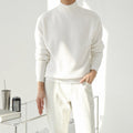 Half high neck long sleeved pullover sweater
