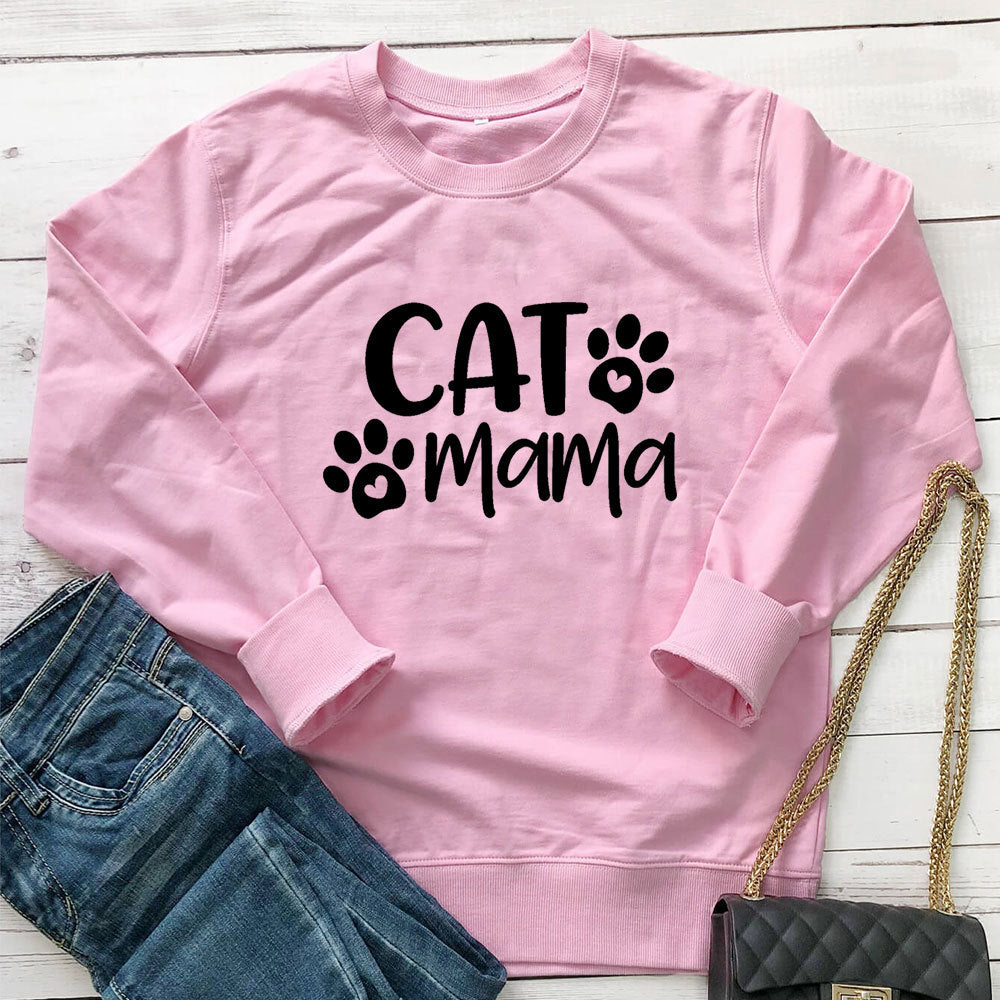 Cat Mama lettering cat print