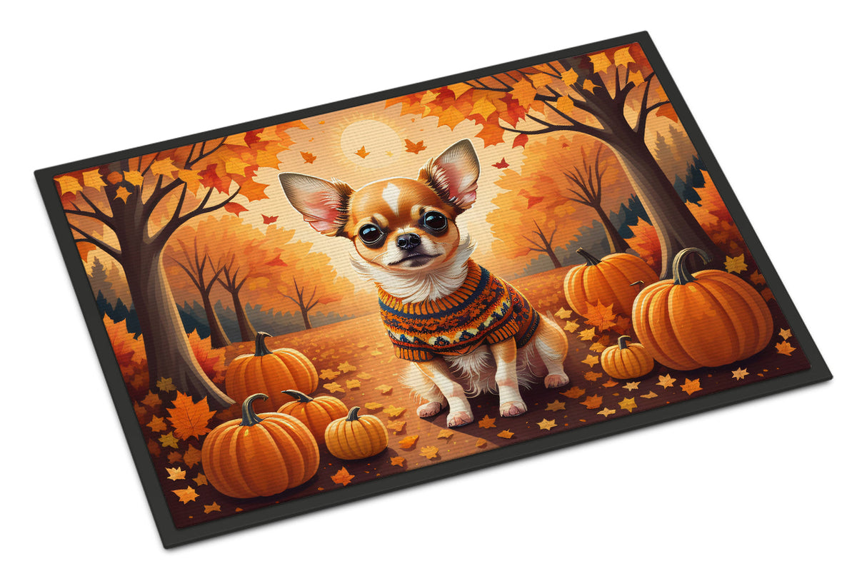 Jesienna wycieraczka z chihuahua