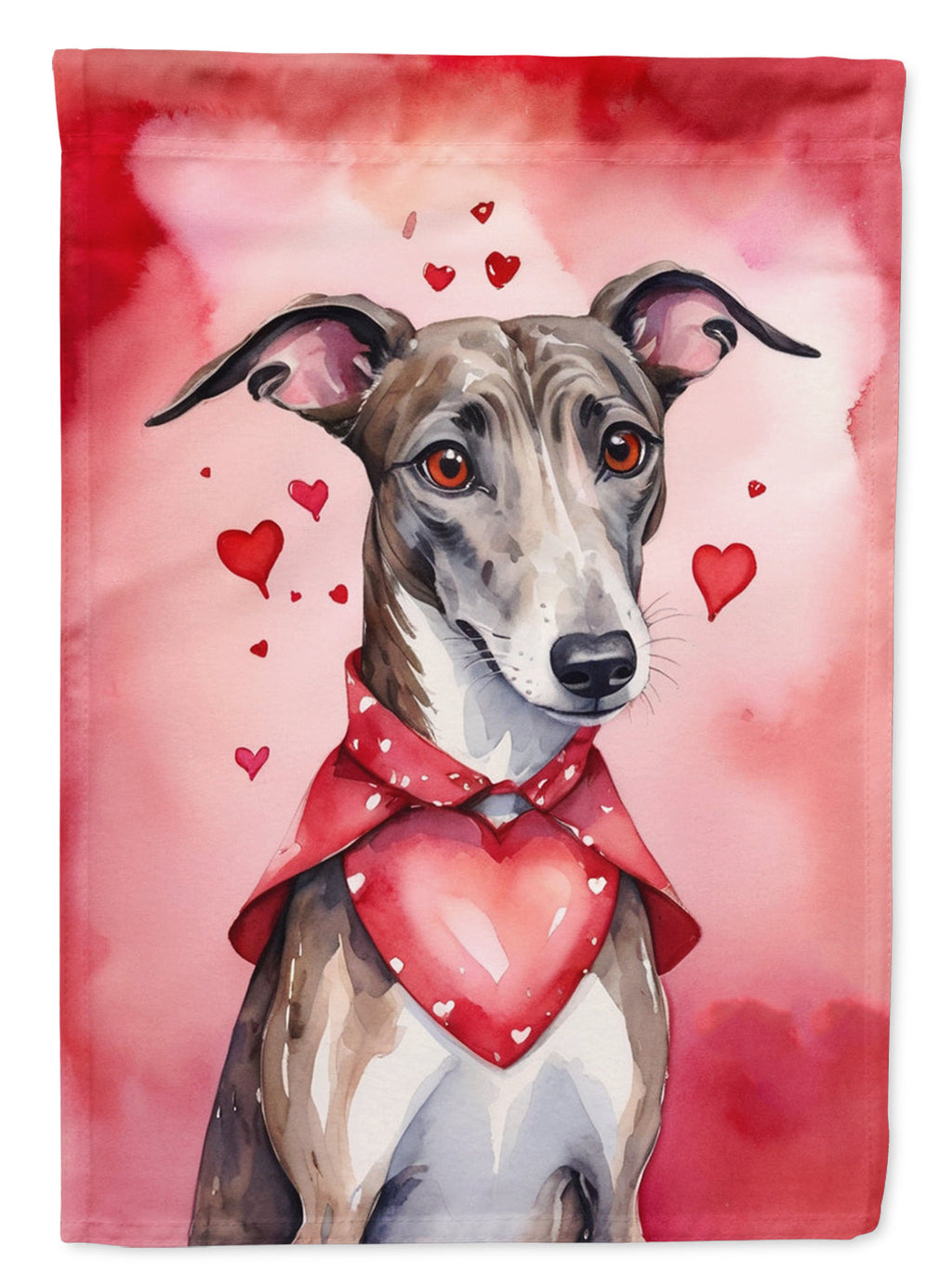 Greyhound My Valentine House Flag