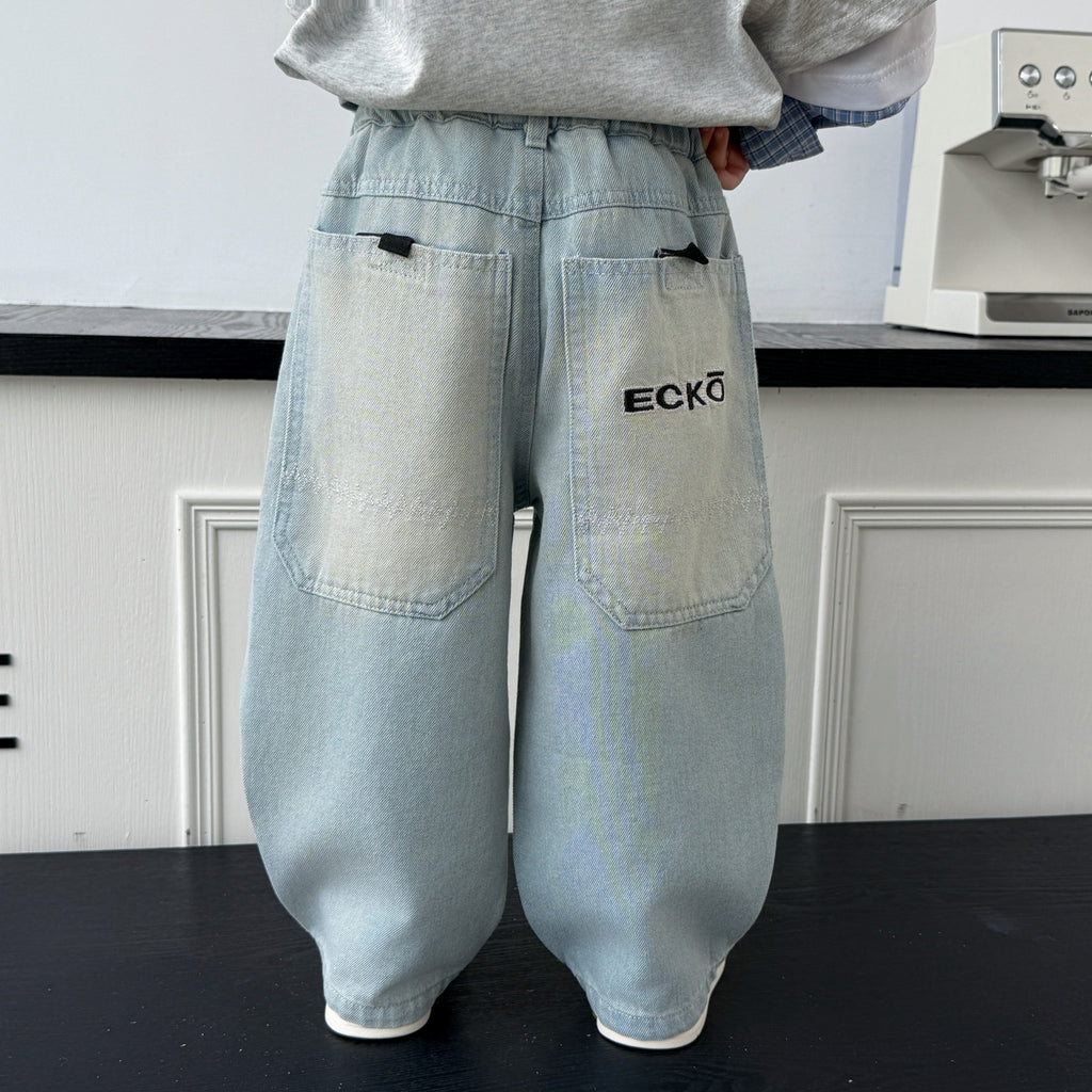Curved Seam Denim Boys Pants