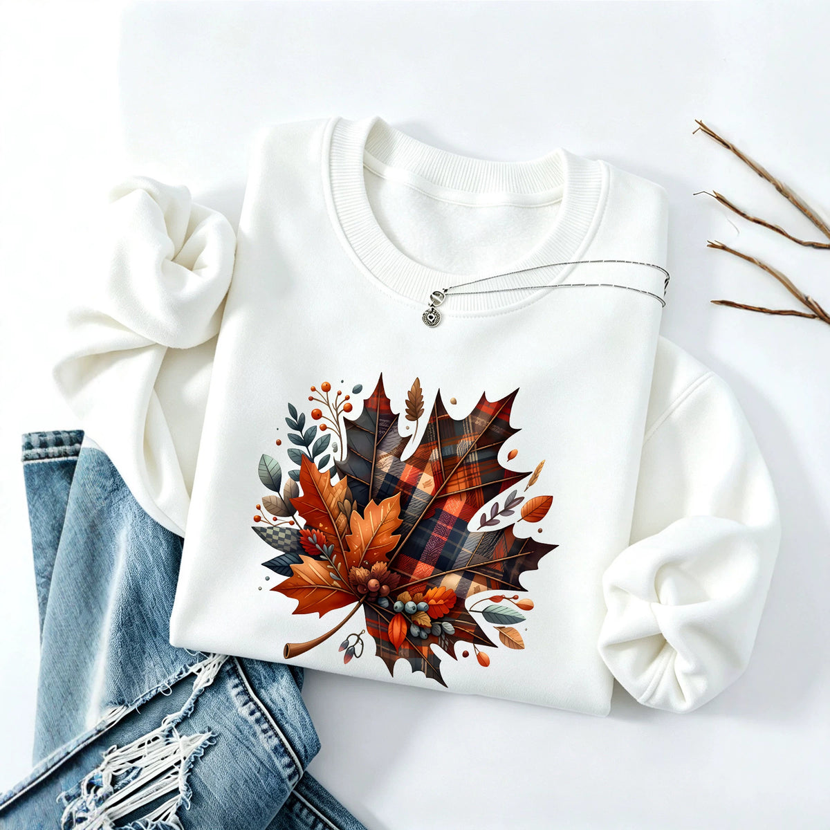 Round neck fleece hoodie