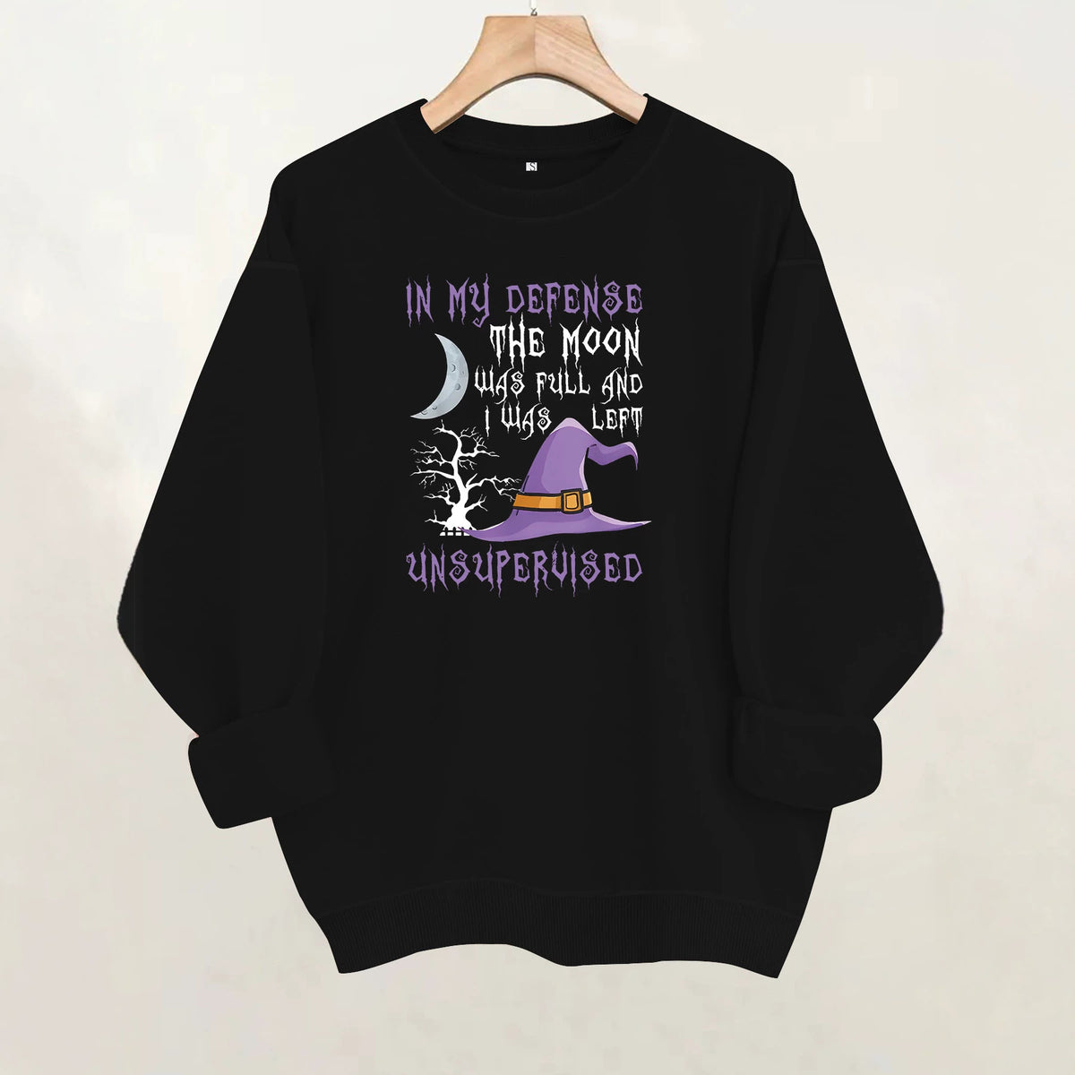 Round neck fleece hoodie