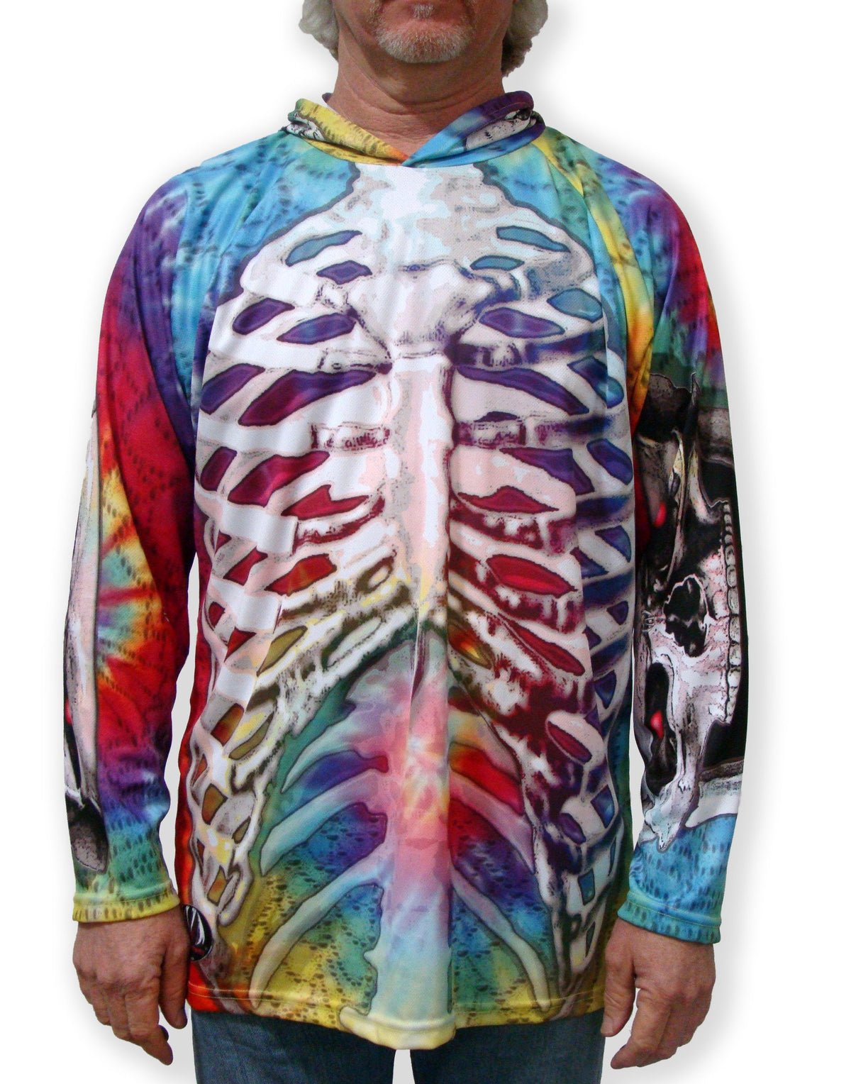 SKELETON i grå hoodie-sporttröja från MOUTHMAN®