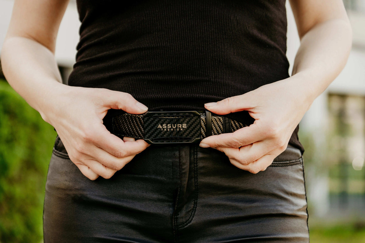 Herren Gürtel Aus Carbon Mit Leder (Innen)