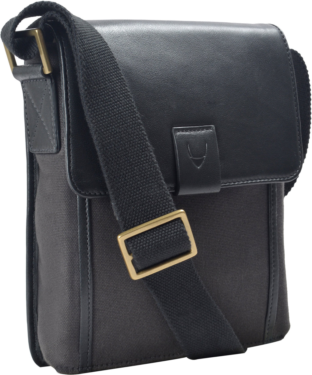 Aiden Genuine Leather and Canvas Mini Crossbody Men/Women Messenger Bag/Travel Bag / 10.5" iPad Bag