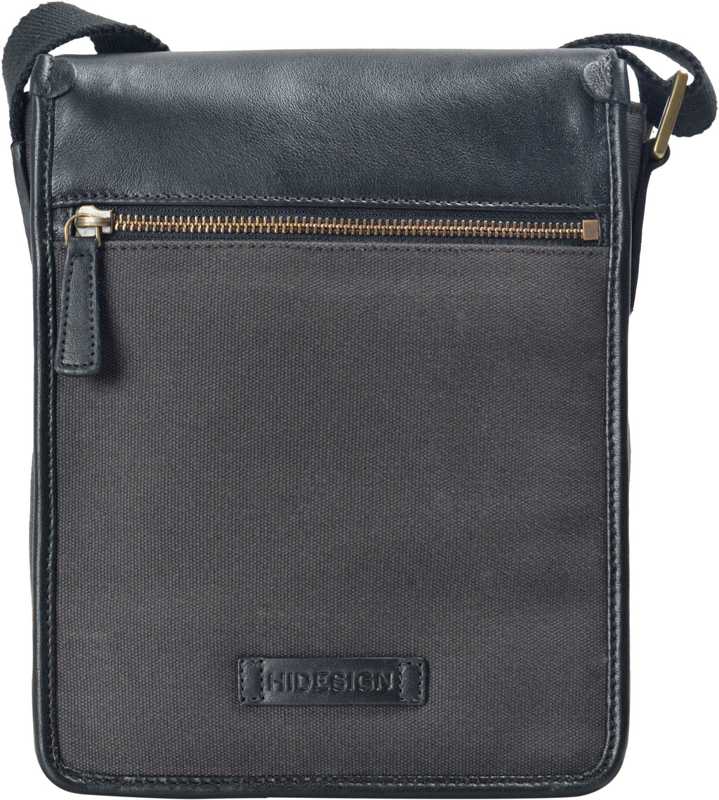 Aiden Genuine Leather and Canvas Mini Crossbody Men/Women Messenger Bag/Travel Bag / 10.5" iPad Bag