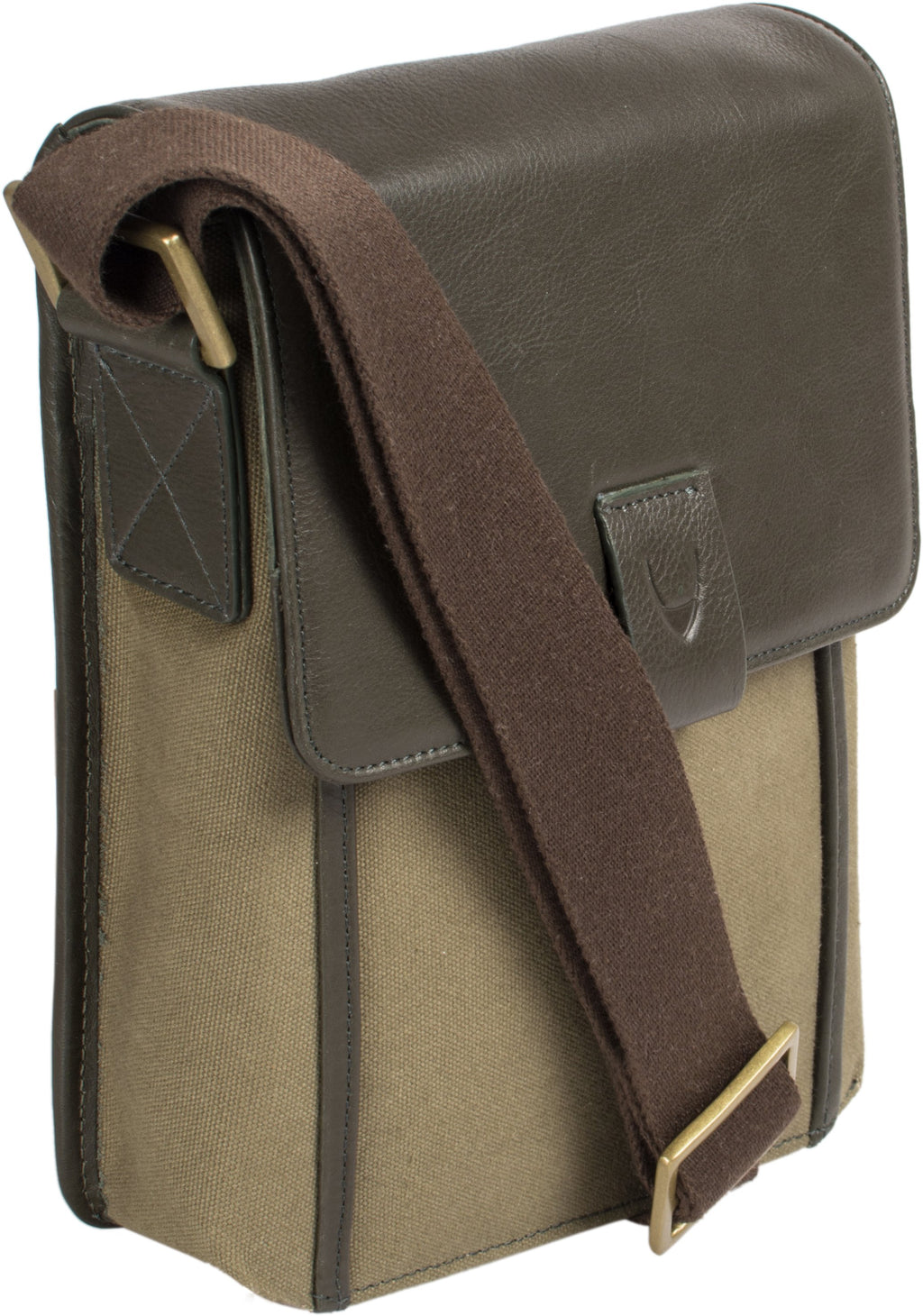 Aiden Genuine Leather and Canvas Mini Crossbody Men/Women Messenger Bag/Travel Bag / 10.5" iPad Bag