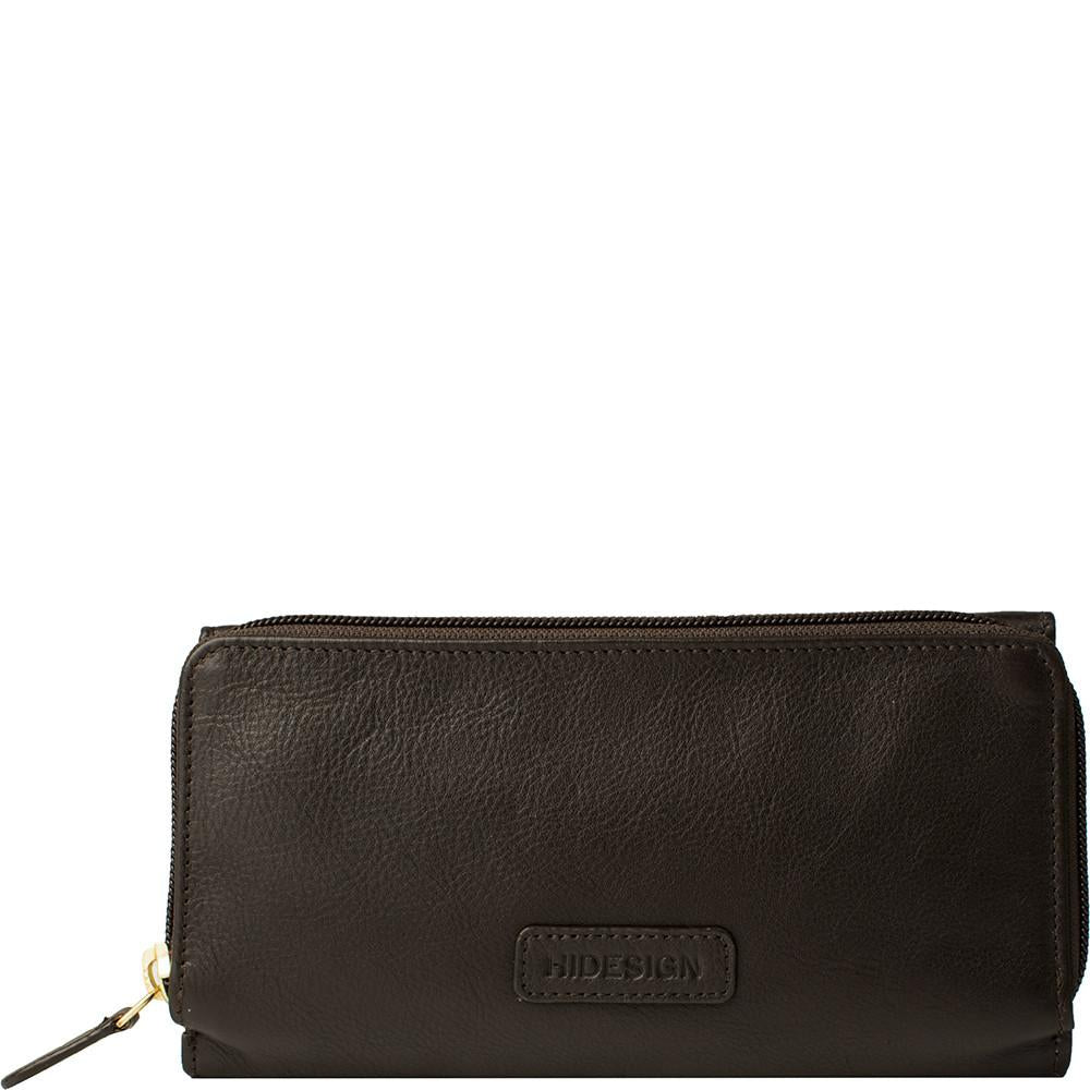 Cartera de cuero plegable con bloqueo RFID Stitch