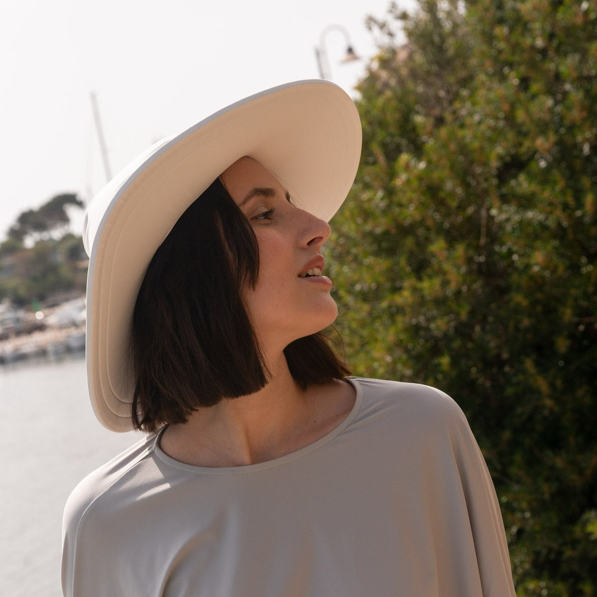 Sombrero para el sol con protección UV Bahamas | Sombrero de ala ancha con protección solar UPF50 - Blanco