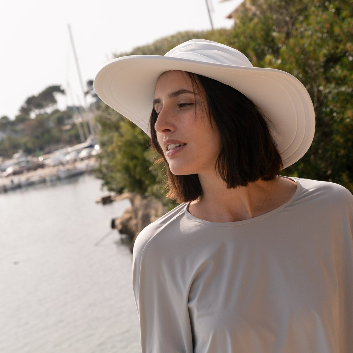 Sombrero para el sol con protección UV Bahamas | Sombrero de ala ancha con protección solar UPF50 - Blanco
